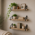 Rustic Floating Wall Shelves Set of 3